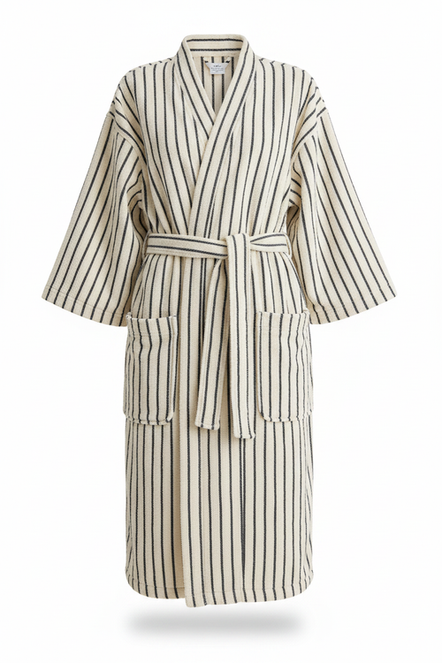 Cotton Terry Stripe Robe – No Model